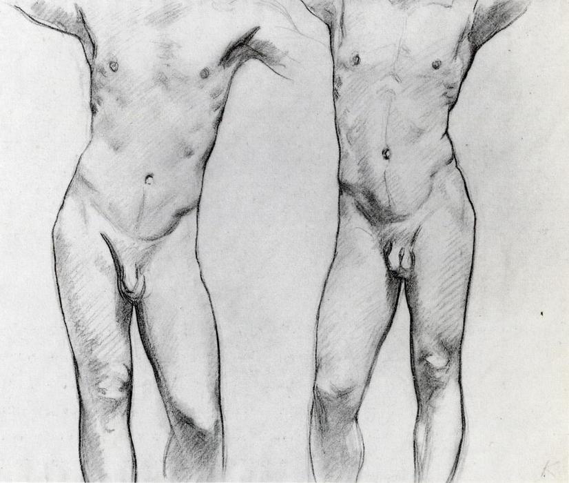 Wikioo.org - Bách khoa toàn thư về mỹ thuật - Vẽ tranh, Tác phẩm nghệ thuật John Singer Sargent - Torsos of two male nudes