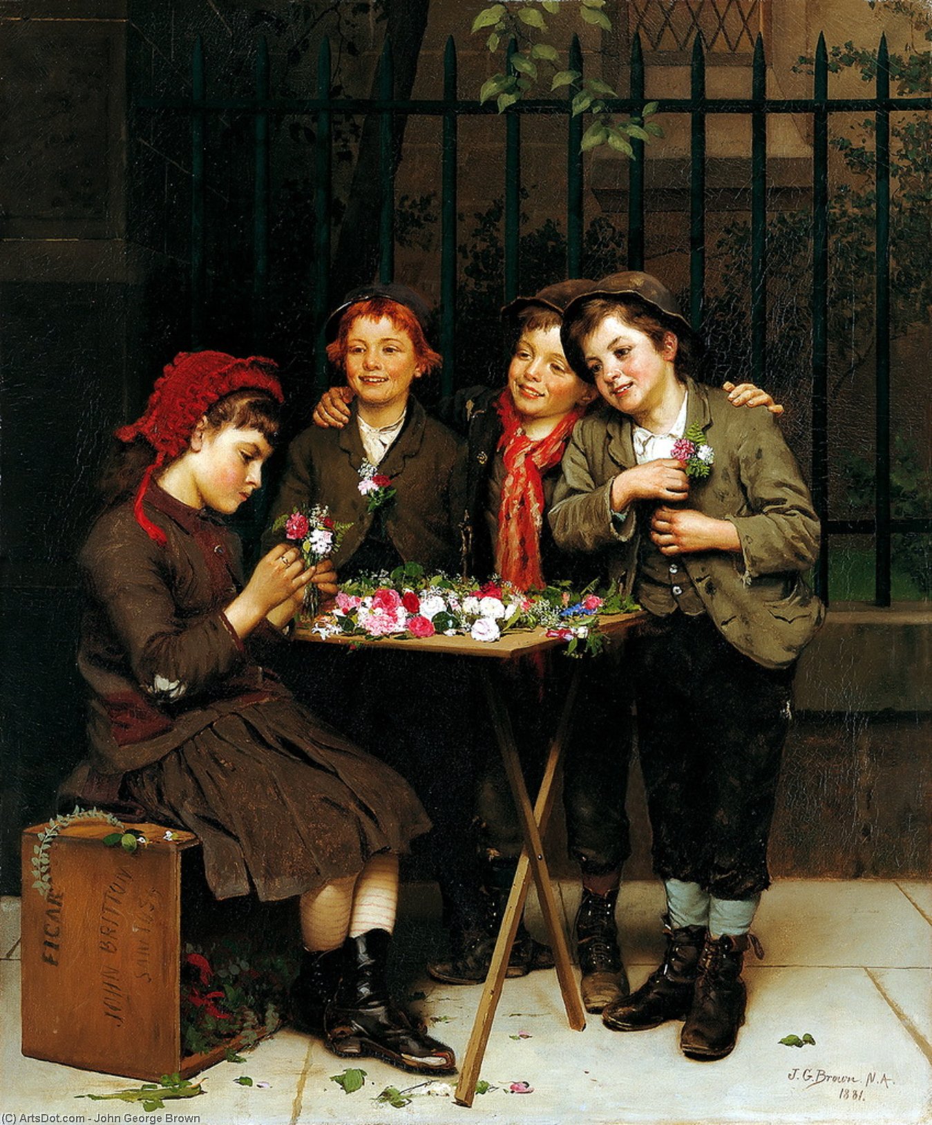 Wikioo.org - The Encyclopedia of Fine Arts - Painting, Artwork by John George Brown - Tough Customers