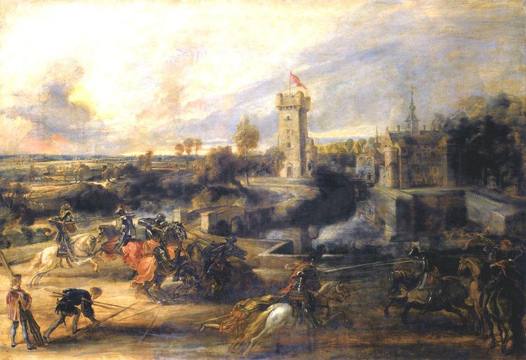 Wikioo.org - The Encyclopedia of Fine Arts - Painting, Artwork by Peter Paul Rubens - Tournament in front of Castle Steen