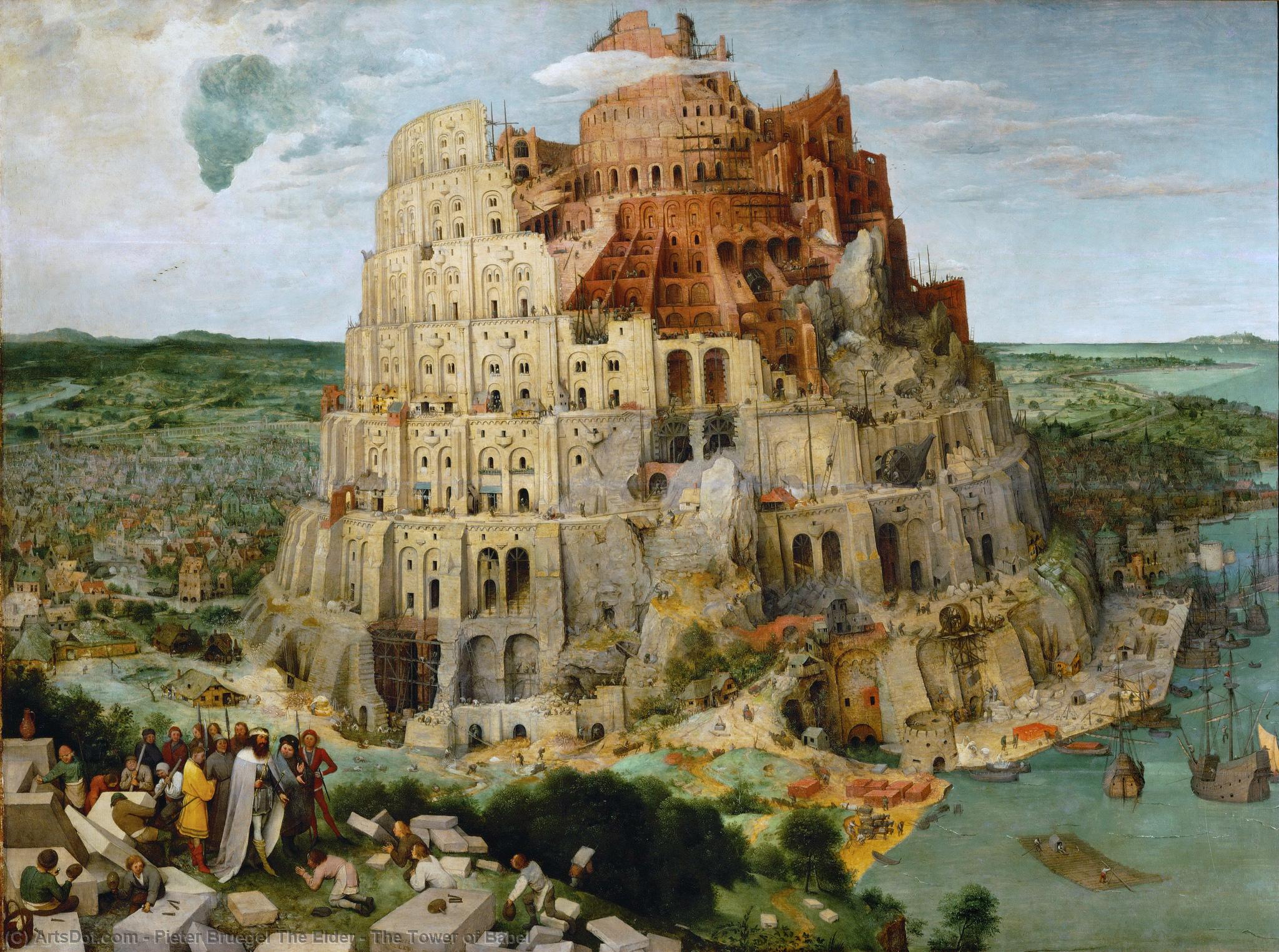 WikiOO.org - دایره المعارف هنرهای زیبا - نقاشی، آثار هنری Pieter Bruegel The Elder - The Tower of Babel