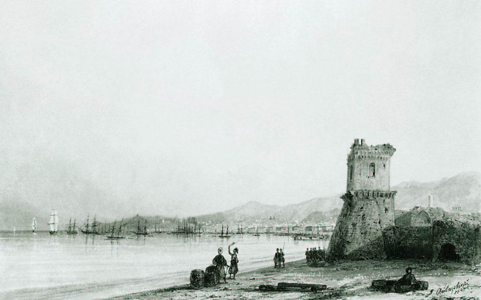 WikiOO.org - Enciclopédia das Belas Artes - Pintura, Arte por Ivan Aivazovsky - The tower of Genoa