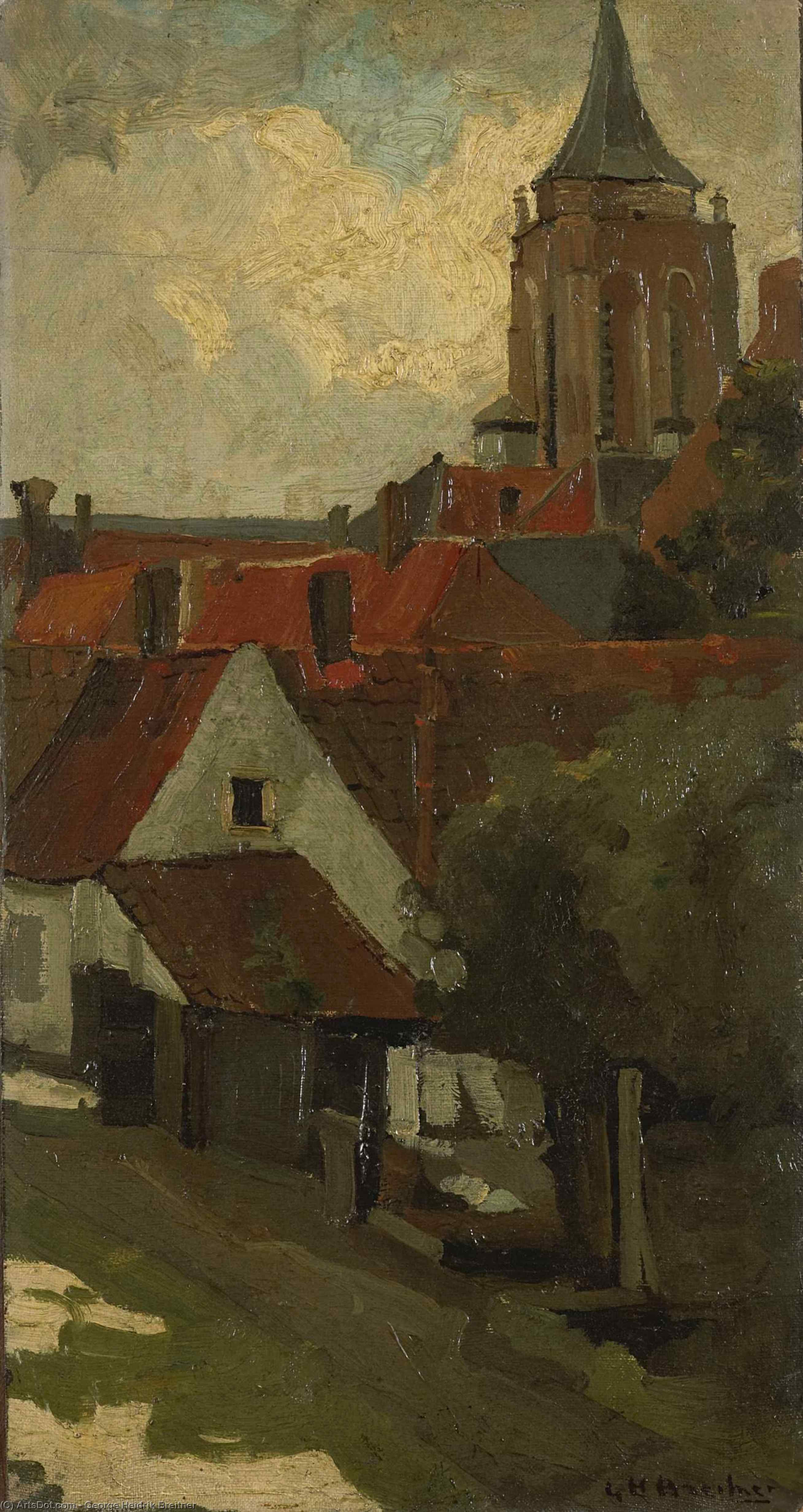 Wikioo.org - Bách khoa toàn thư về mỹ thuật - Vẽ tranh, Tác phẩm nghệ thuật George Hendrik Breitner - The Tower of Gorkum
