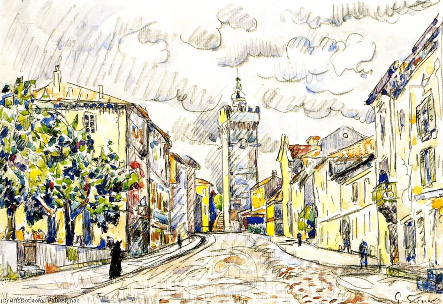 WikiOO.org - Enciclopédia das Belas Artes - Pintura, Arte por Paul Signac - The Tower, Viviers