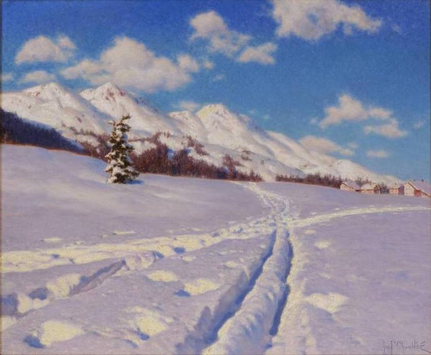 Wikioo.org - The Encyclopedia of Fine Arts - Painting, Artwork by Ivan Fedorovich Choultse - Traces dans la Neige (Suisse)