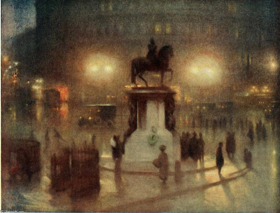 WikiOO.org - Encyclopedia of Fine Arts - Lukisan, Artwork Arthur Hacker - Trafalgar Square
