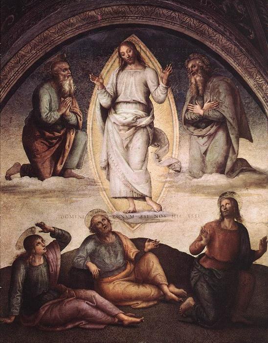 Wikioo.org – La Enciclopedia de las Bellas Artes - Pintura, Obras de arte de Vannucci Pietro (Le Perugin) - La Transfiguración