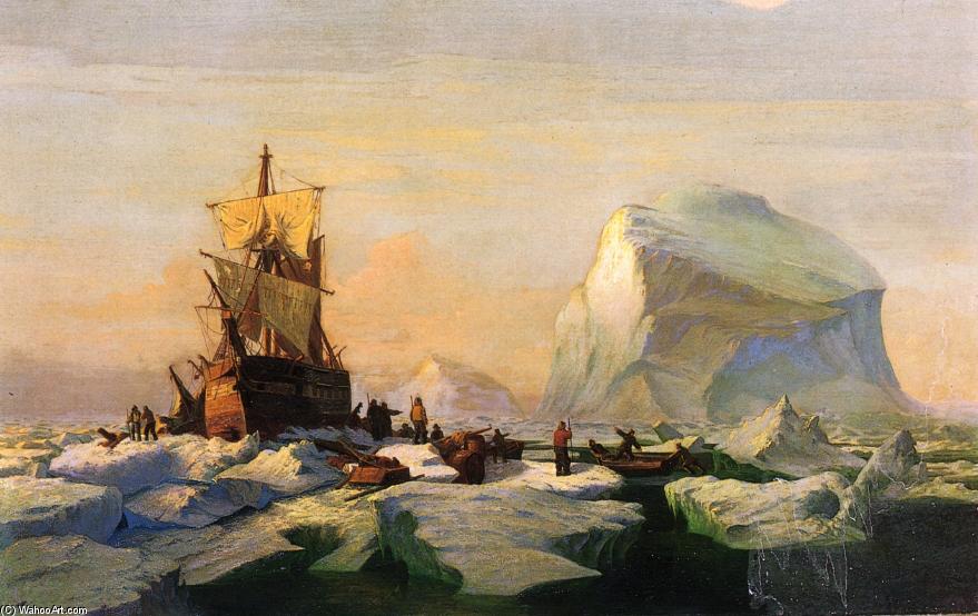 Wikioo.org - สารานุกรมวิจิตรศิลป์ - จิตรกรรม William Bradford - Trapped in the Ice