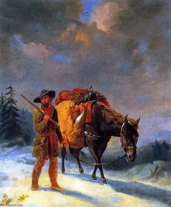 Wikioo.org - The Encyclopedia of Fine Arts - Painting, Artwork by William Tylee Ranney - Trapper Crossing the Mountains