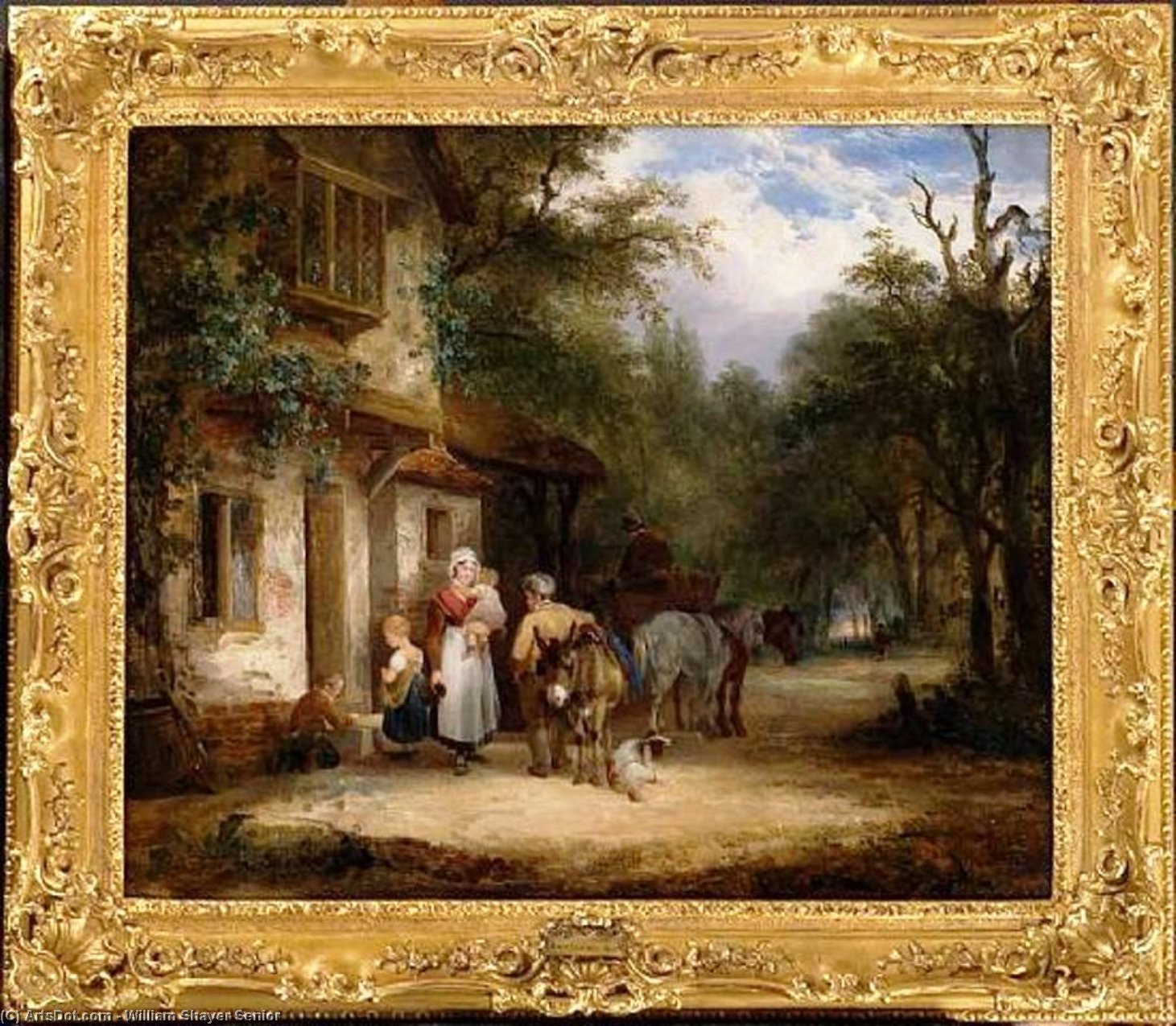 Wikioo.org - The Encyclopedia of Fine Arts - Painting, Artwork by William Shayer Senior - The Traveller's Rest