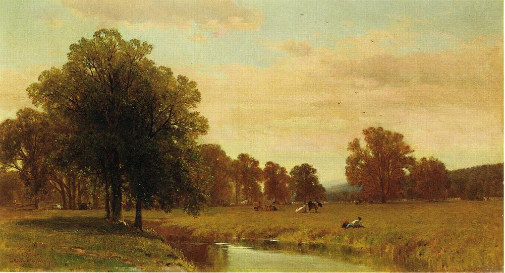 Wikioo.org - The Encyclopedia of Fine Arts - Painting, Artwork by George Henry Smillie - Trees and Meadows of Berkshire