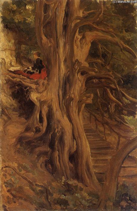 WikiOO.org - Encyclopedia of Fine Arts - Schilderen, Artwork Lord Frederic Leighton - Trees at Cliveden