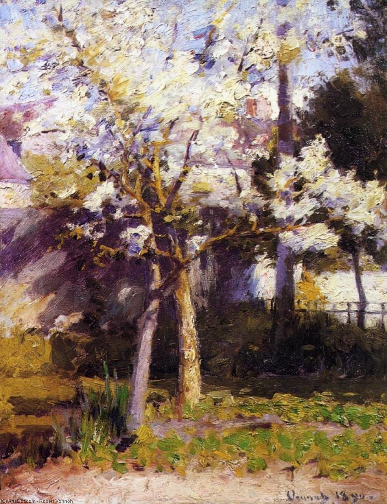 Wikioo.org - The Encyclopedia of Fine Arts - Painting, Artwork by Robert Vonnoh - Trees at Gertz