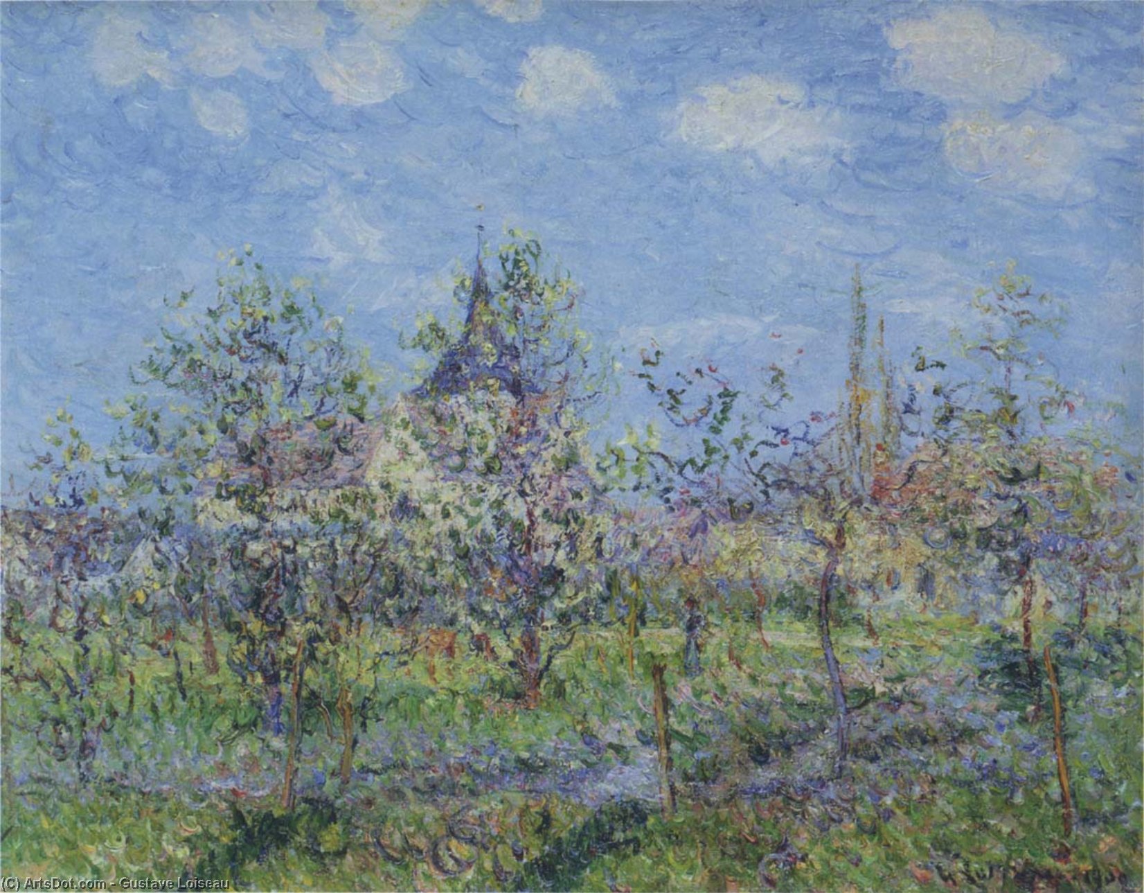 Wikioo.org - The Encyclopedia of Fine Arts - Painting, Artwork by Gustave Loiseau - Tress in Bloom