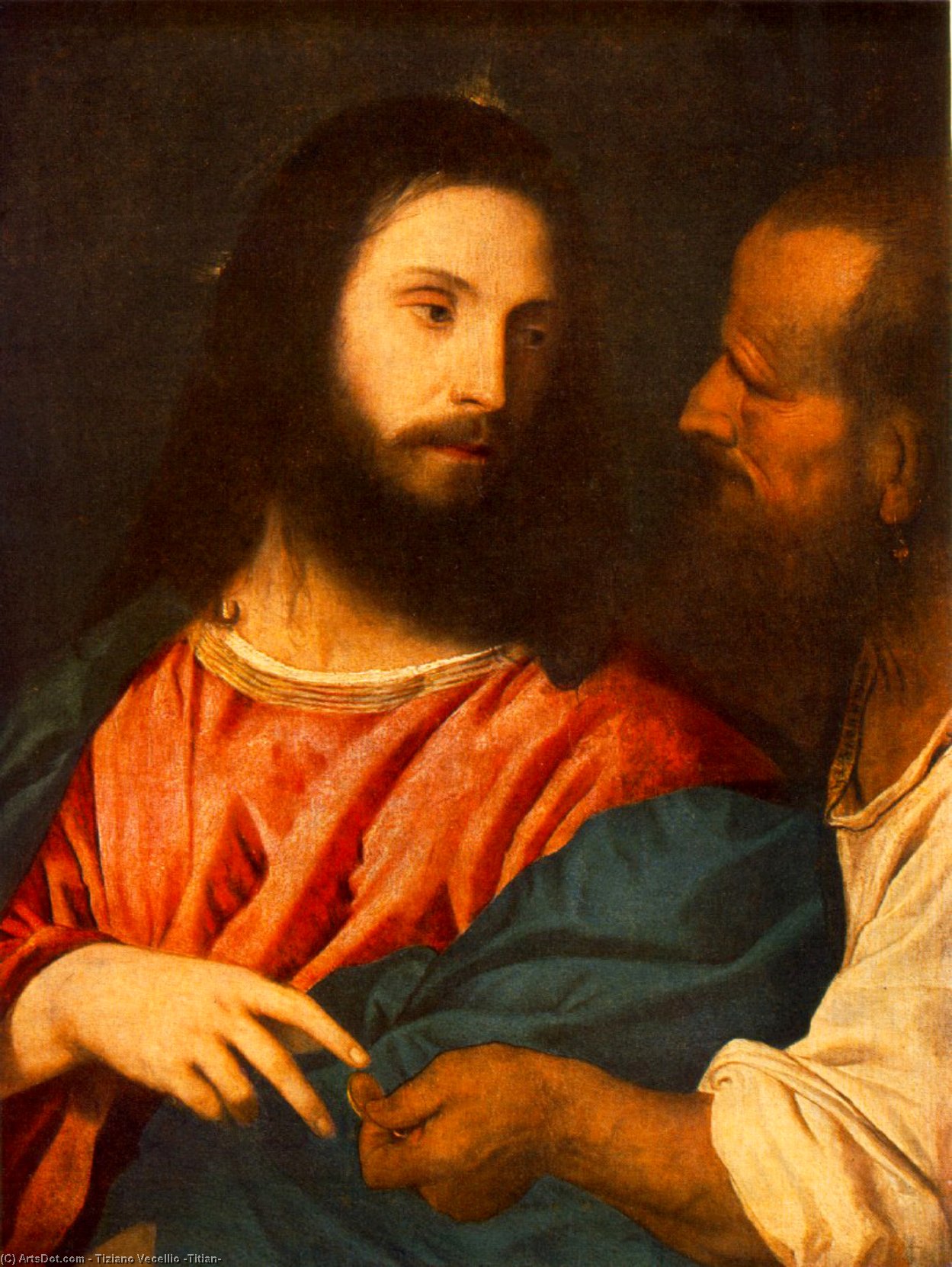 WikiOO.org - Encyclopedia of Fine Arts - Maľba, Artwork Tiziano Vecellio (Titian) - The Tribute Money