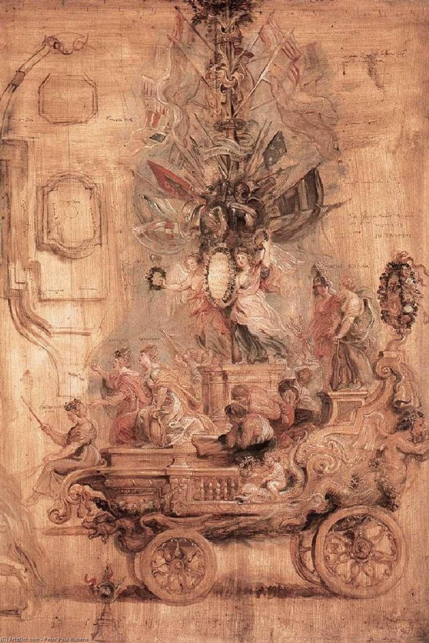 WikiOO.org - Güzel Sanatlar Ansiklopedisi - Resim, Resimler Peter Paul Rubens - The Triumphal Car of Kallo (sketch)