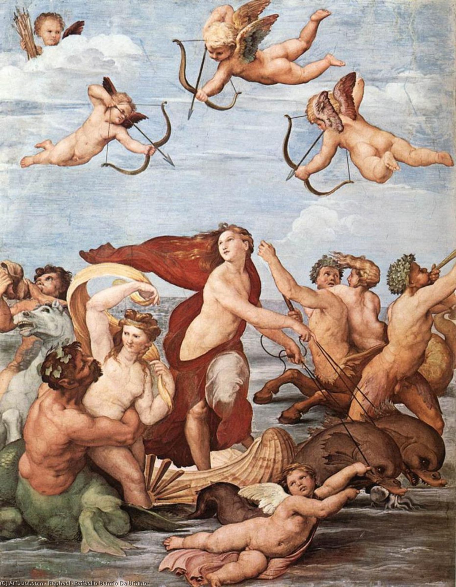 Wikioo.org – L'Enciclopedia delle Belle Arti - Pittura, Opere di Raphael (Raffaello Sanzio Da Urbino) - il trionfo di galatea