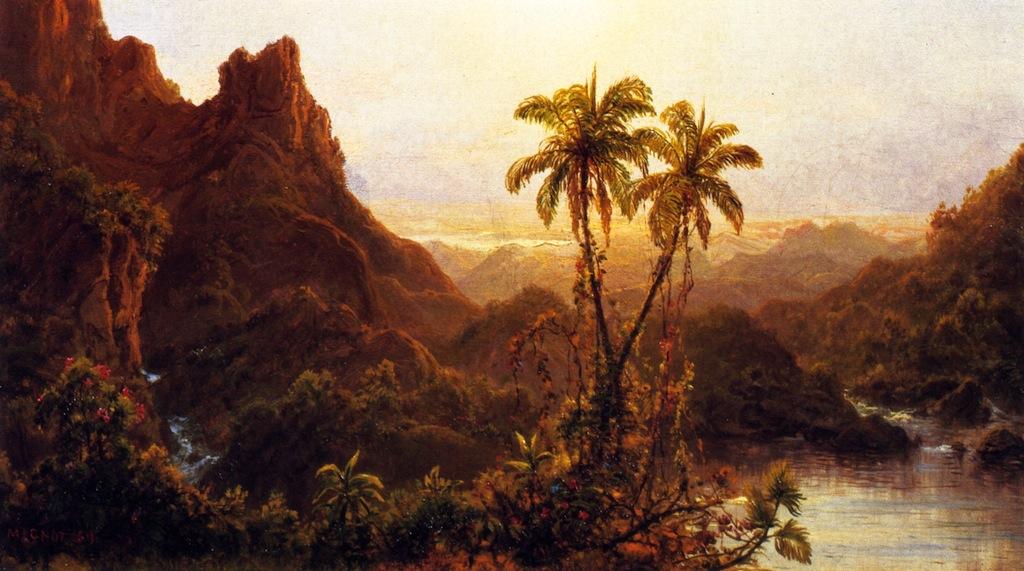 Wikioo.org - The Encyclopedia of Fine Arts - Painting, Artwork by Louis Remy Mignot - Tropical Landscape