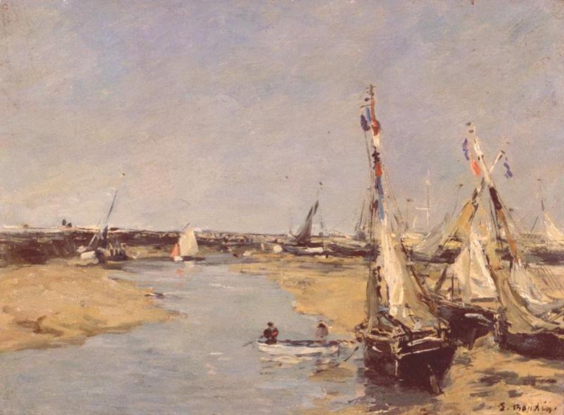 Wikioo.org - The Encyclopedia of Fine Arts - Painting, Artwork by Eugène Louis Boudin - Trouville at Low Tide