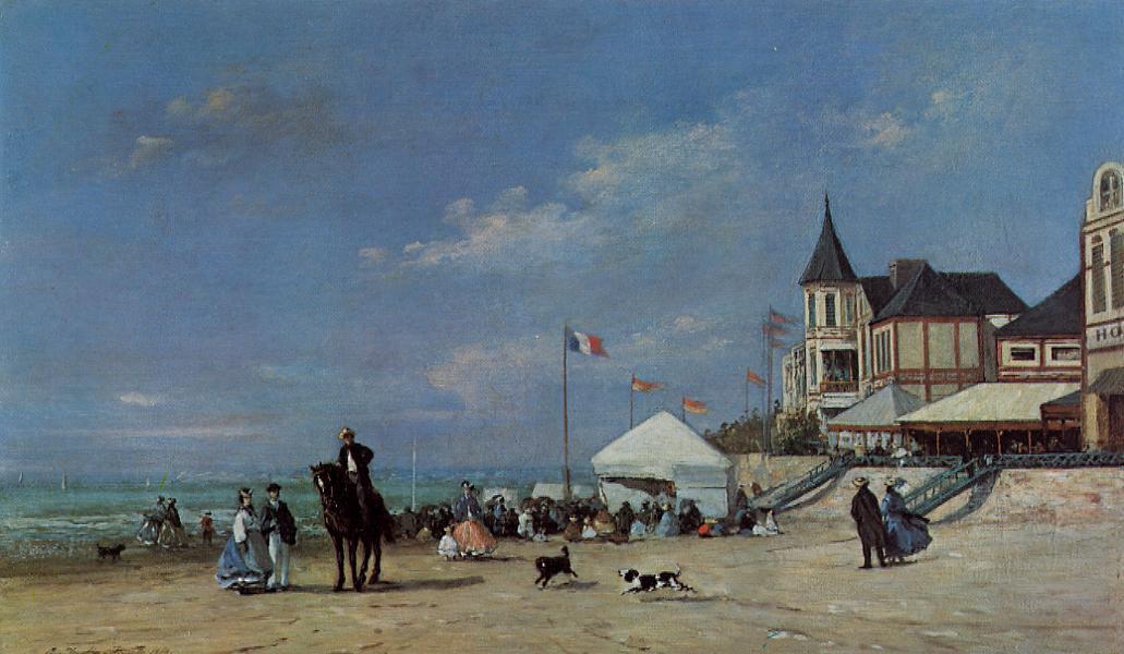 WikiOO.org - Encyclopedia of Fine Arts - Maľba, Artwork Eugène Louis Boudin - The Trouville Beach