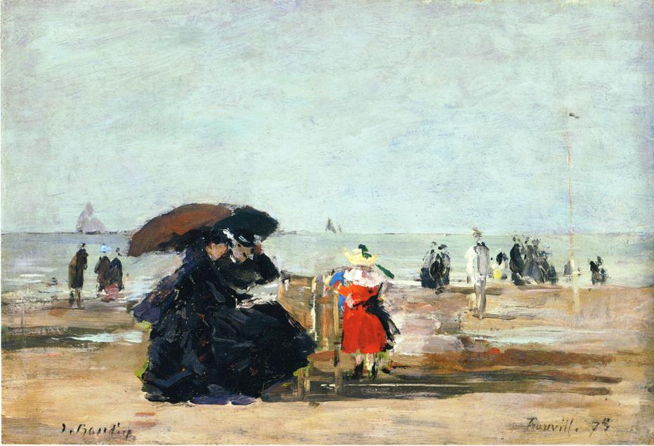 Wikioo.org - The Encyclopedia of Fine Arts - Painting, Artwork by Eugène Louis Boudin - Trouville, Beach Scene (14)