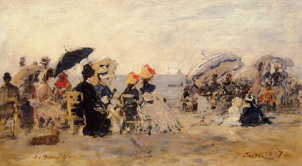 Wikioo.org - The Encyclopedia of Fine Arts - Painting, Artwork by Eugène Louis Boudin - Trouville, Beach Scene (20)