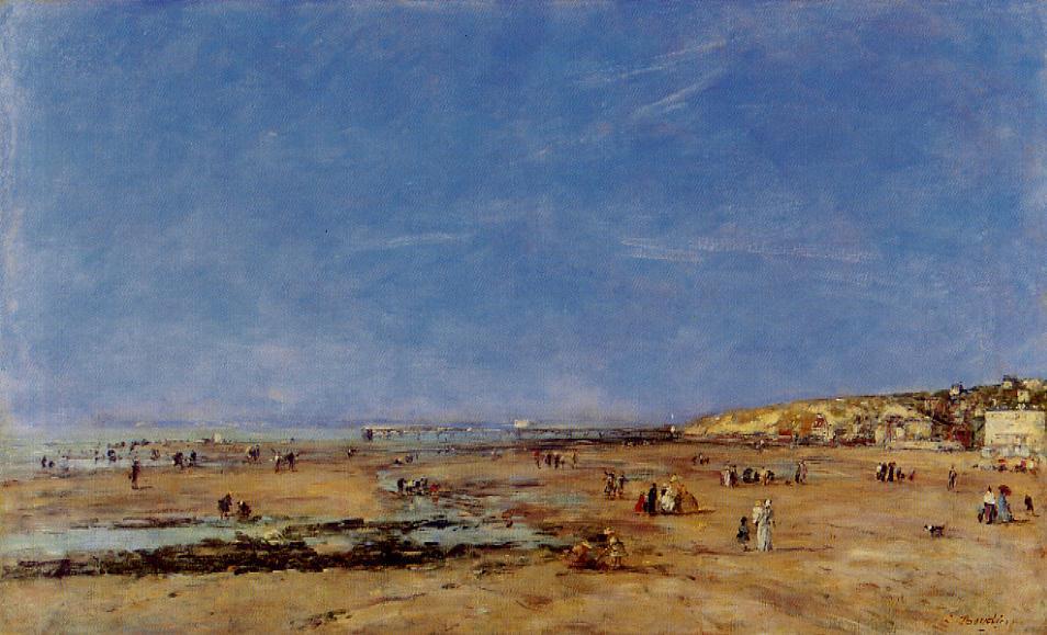 Wikioo.org - The Encyclopedia of Fine Arts - Painting, Artwork by Eugène Louis Boudin - Trouville, Panorama of the Beach
