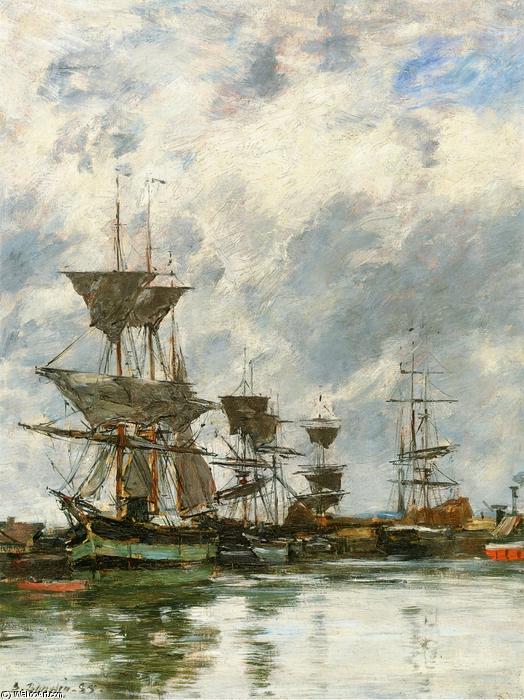 WikiOO.org – 美術百科全書 - 繪畫，作品 Eugène Louis Boudin - 特鲁维尔，港口