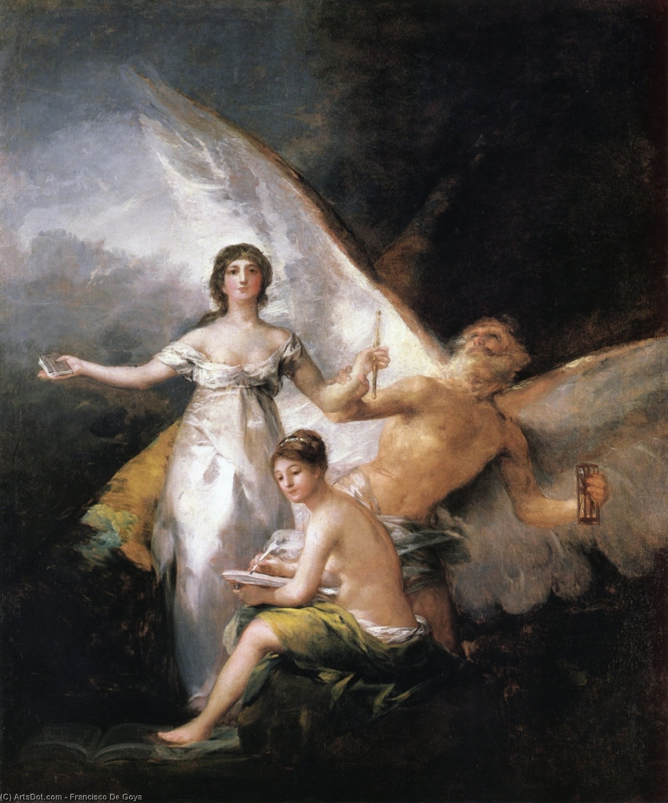 Wikioo.org – La Enciclopedia de las Bellas Artes - Pintura, Obras de arte de Francisco De Goya - verdad rescatada  apropósito  hora  en presencia de historia