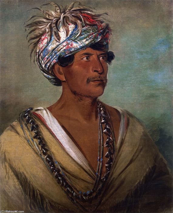 Wikioo.org – L'Enciclopedia delle Belle Arti - Pittura, Opere di George Catlin - Tuch-ee, A Capo Guerriero Celebrato dei Cherokee