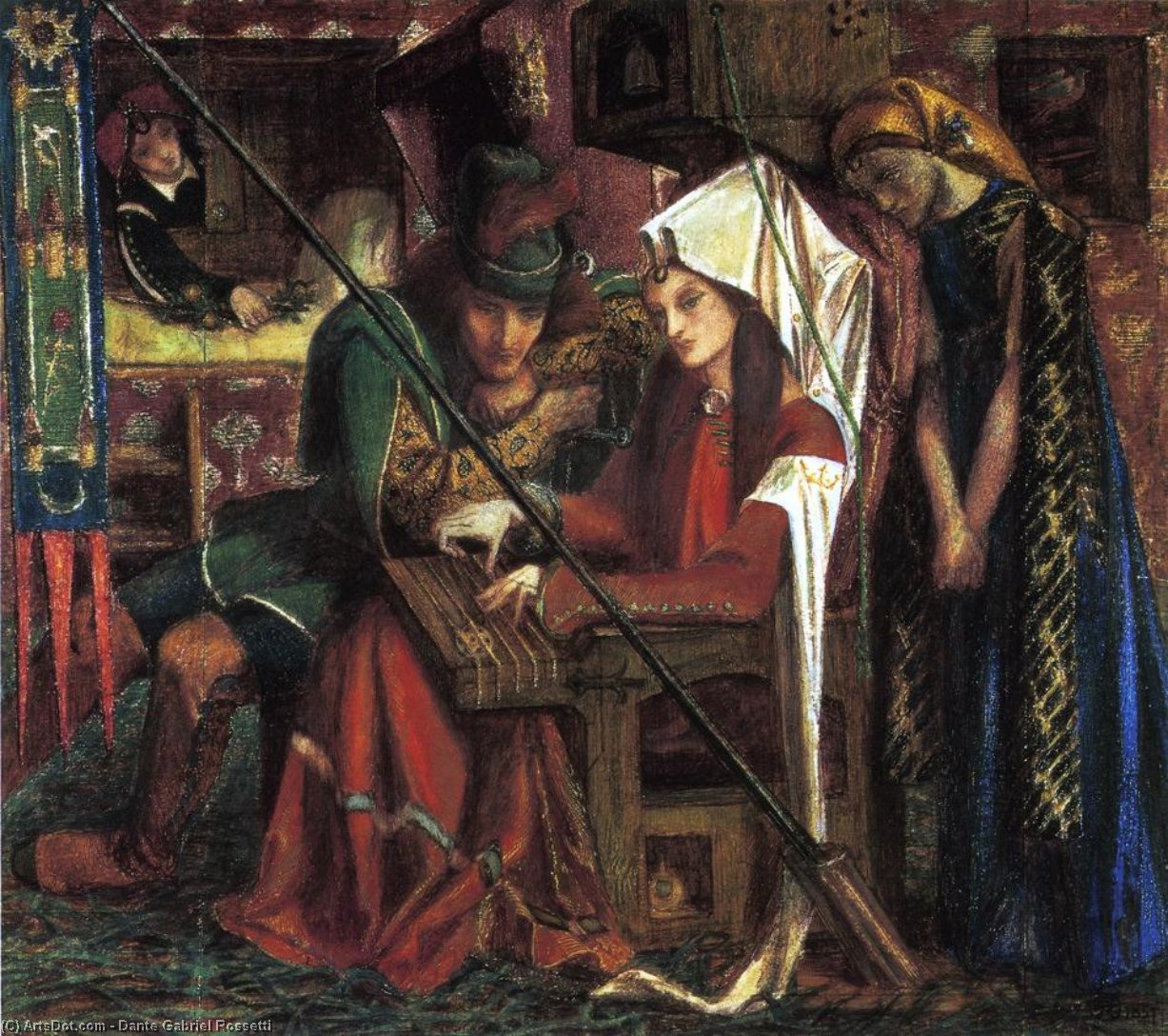 Wikioo.org - The Encyclopedia of Fine Arts - Painting, Artwork by Dante Gabriel Rossetti - The Tune of Seven Towers