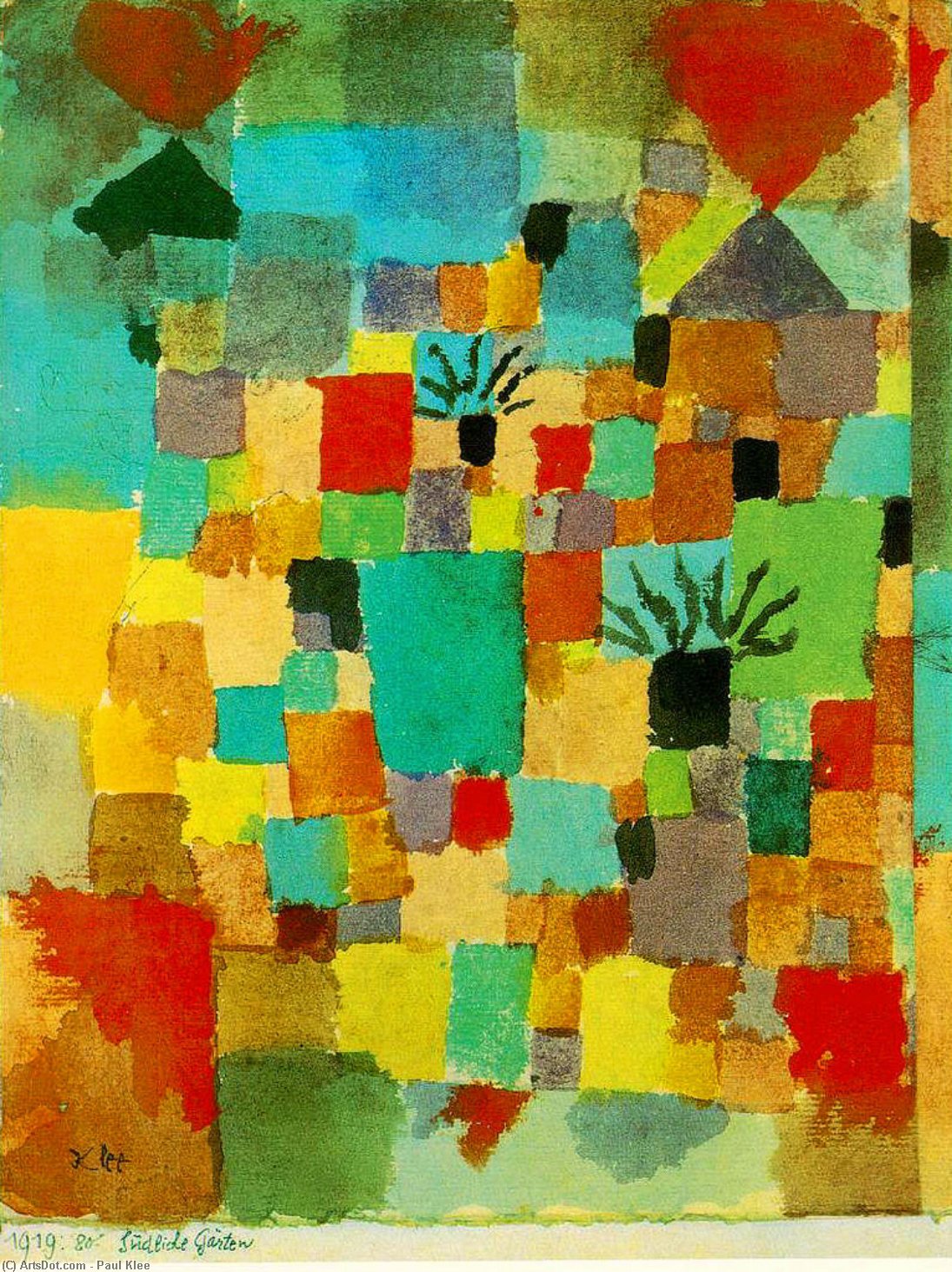 Wikioo.org - The Encyclopedia of Fine Arts - Painting, Artwork by Paul Klee - Tunesian Gardens