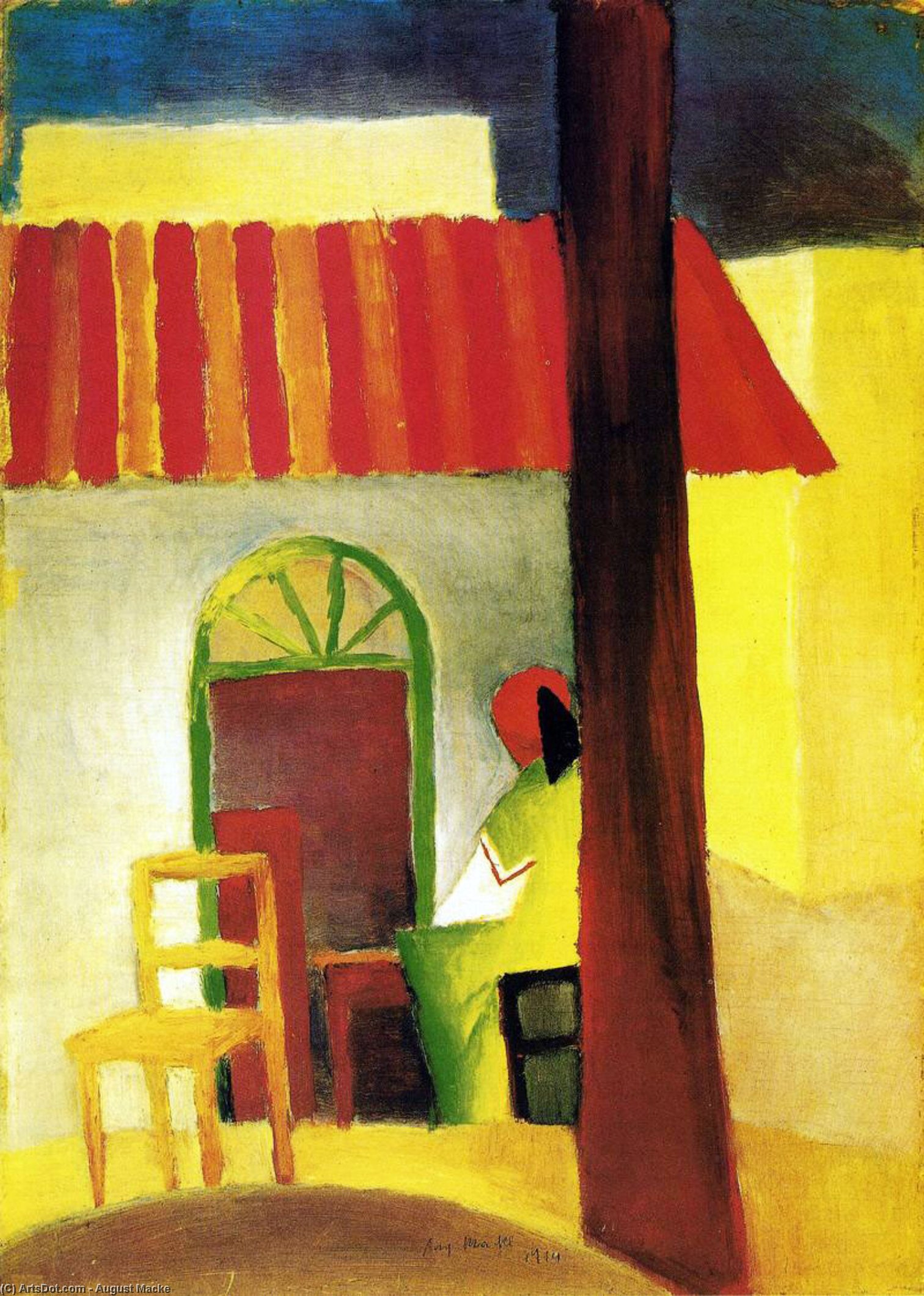 Wikioo.org - The Encyclopedia of Fine Arts - Painting, Artwork by August Macke - Turkish Cafe I