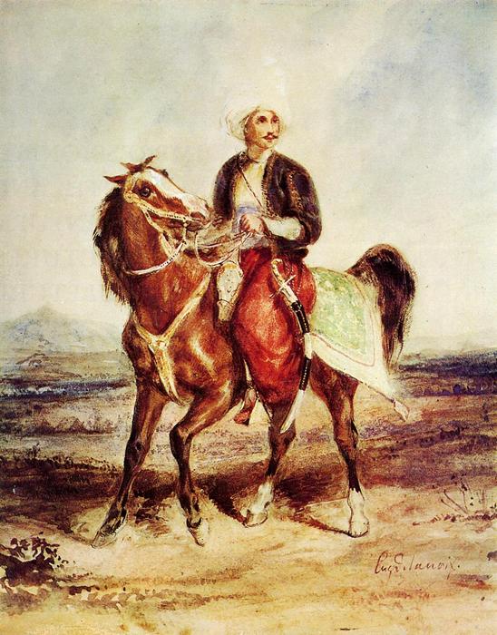 Wikioo.org - The Encyclopedia of Fine Arts - Painting, Artwork by Eugène Delacroix - Turkish Horseman
