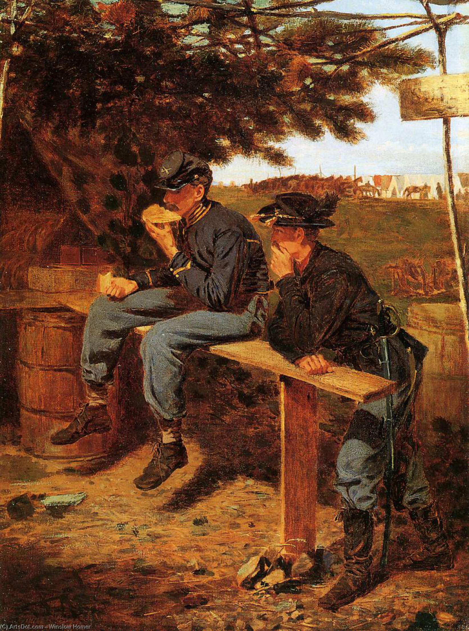 WikiOO.org - Encyclopedia of Fine Arts - Maľba, Artwork Winslow Homer - The Tutler's Tent (also known as Extra Rations)