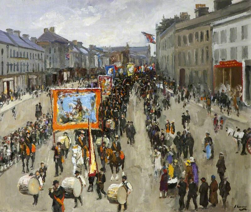 Wikioo.org - The Encyclopedia of Fine Arts - Painting, Artwork by John Lavery - The Twelfth of July in Portadown