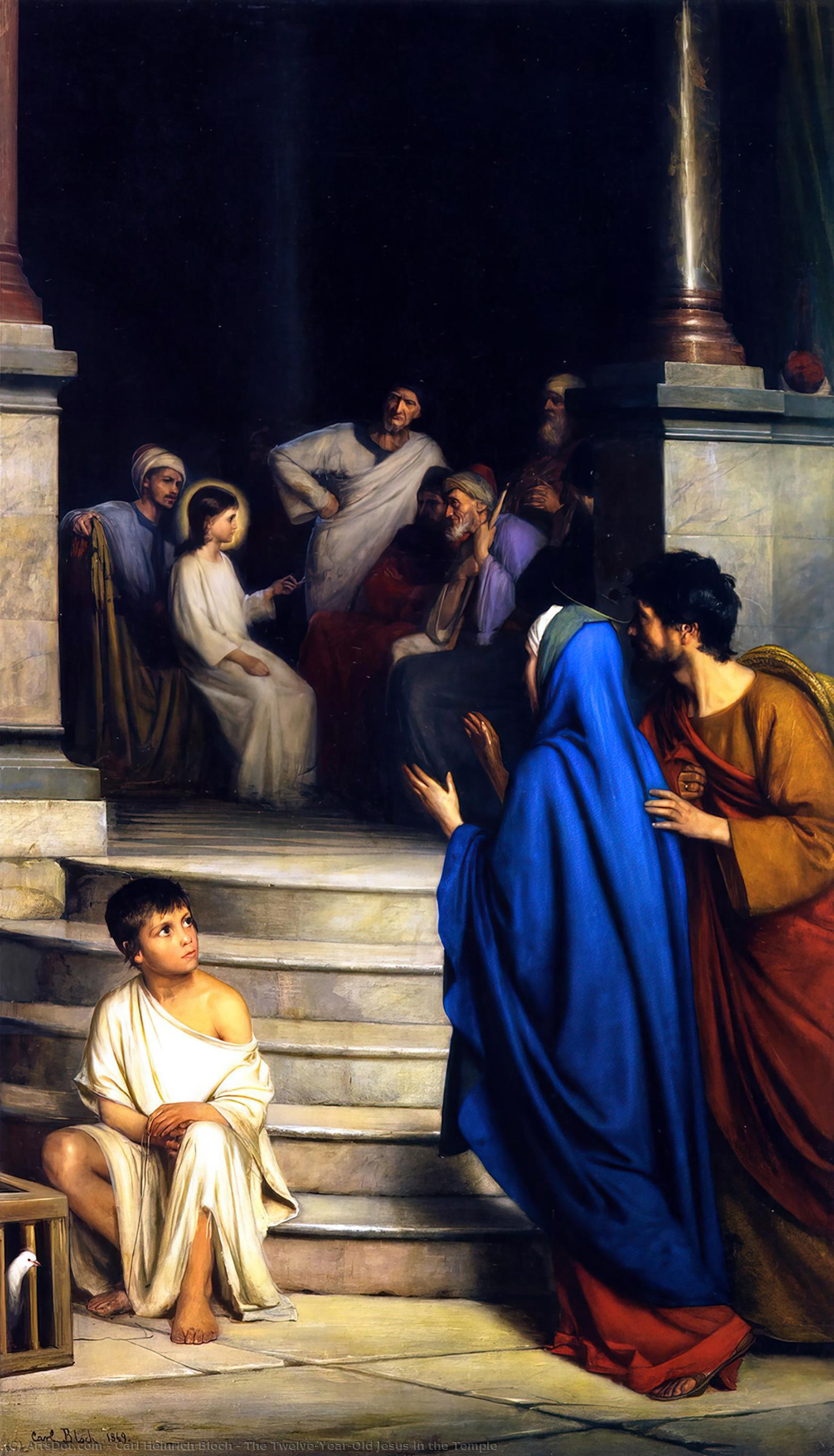 Wikioo.org - The Encyclopedia of Fine Arts - Painting, Artwork by Carl Heinrich Bloch - The Twelve-Year-Old Jesus in the Temple