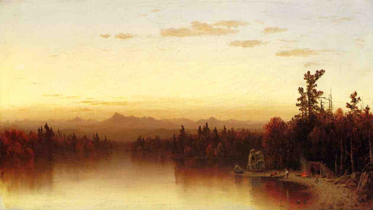Wikioo.org - The Encyclopedia of Fine Arts - Painting, Artwork by Sanford Robinson Gifford - A Twilight in the Adirondacks