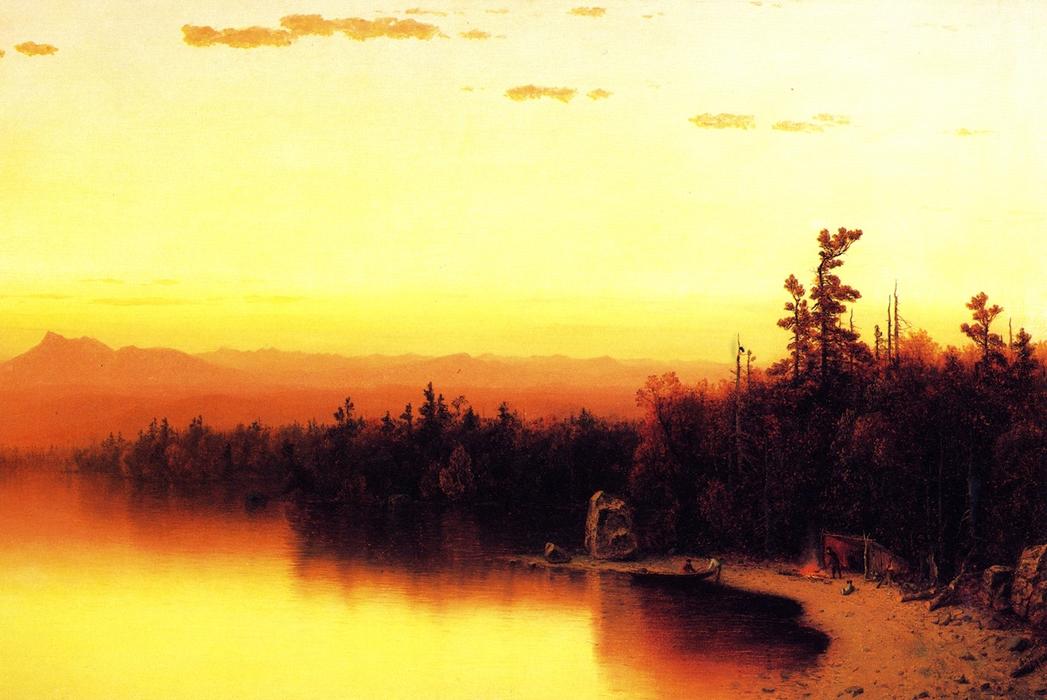 Wikioo.org – La Enciclopedia de las Bellas Artes - Pintura, Obras de arte de Sanford Robinson Gifford - Una Crepúsculo en las montañas Adirondack