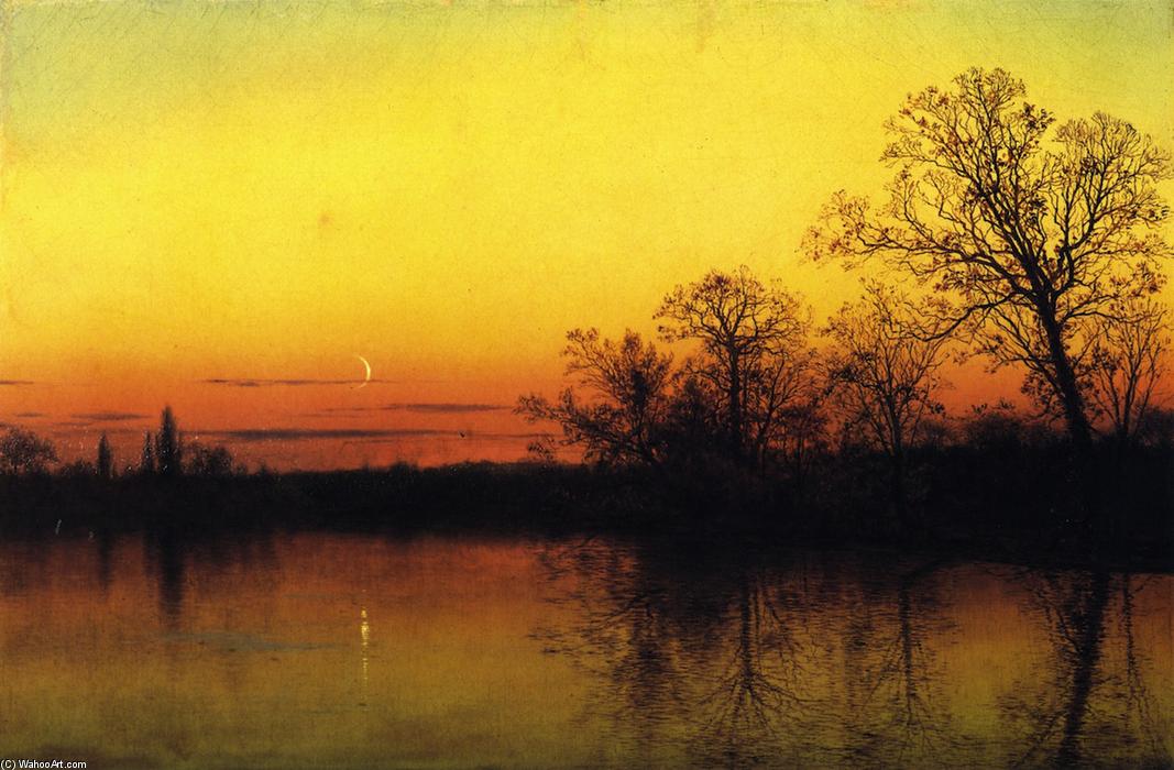 Wikioo.org - The Encyclopedia of Fine Arts - Painting, Artwork by Louis Remy Mignot - Twilight on the Passaic