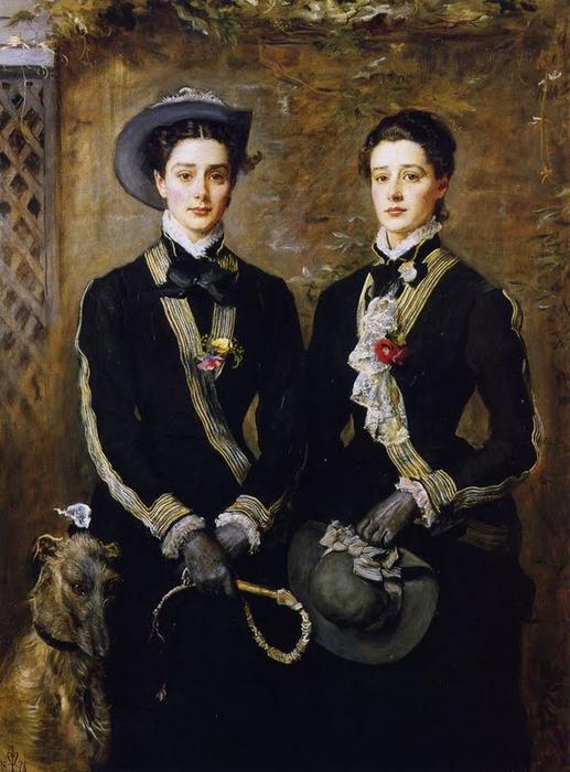 Wikioo.org - The Encyclopedia of Fine Arts - Painting, Artwork by John Everett Millais - Twins (also known as Kate and Grace Hoare)