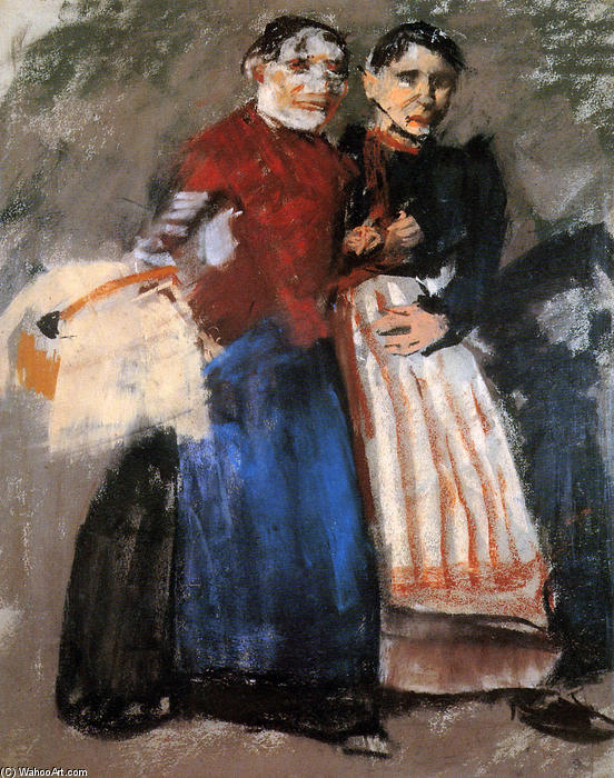 Wikioo.org - The Encyclopedia of Fine Arts - Painting, Artwork by George Hendrik Breitner - Two Amsterdam girls