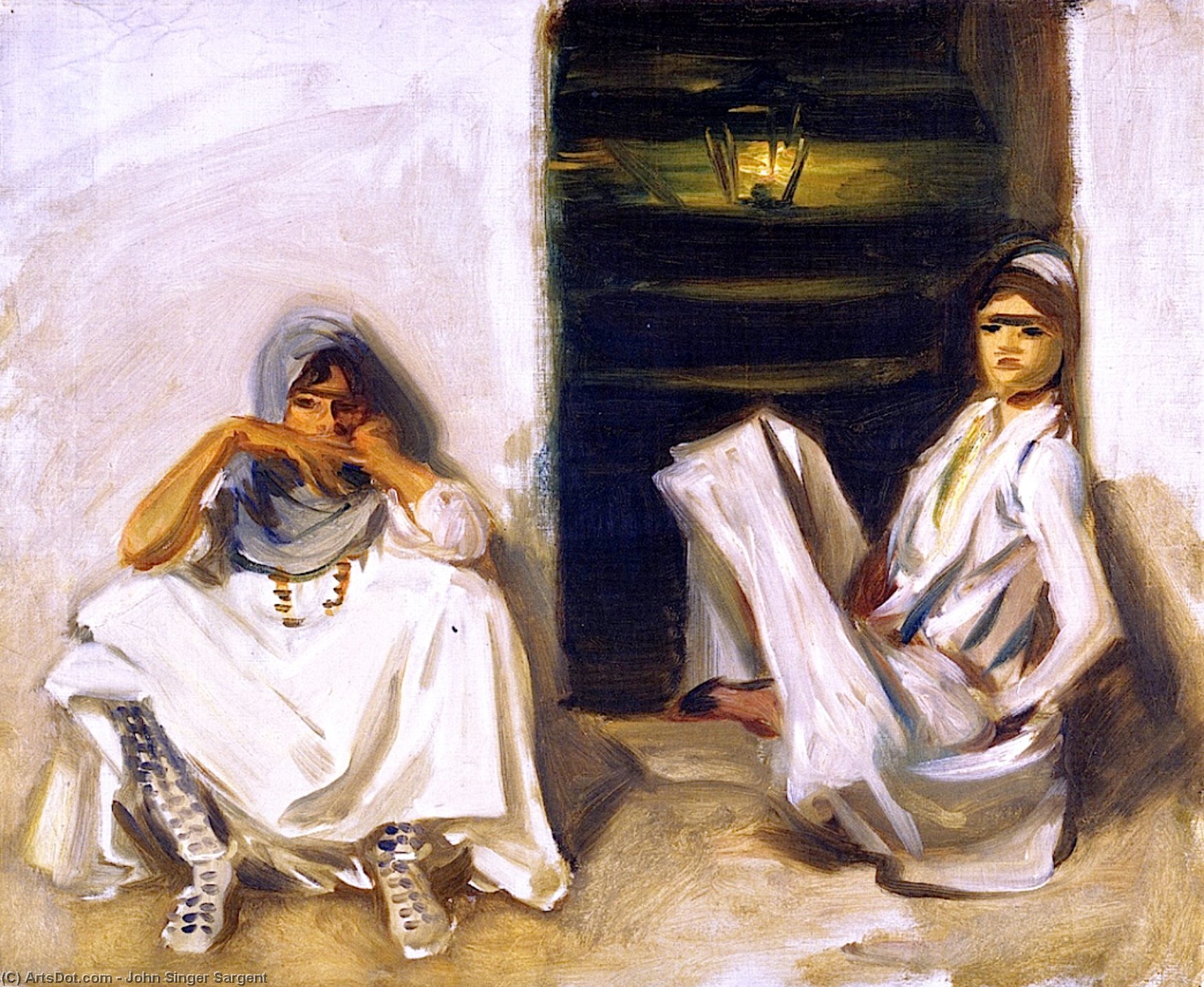 Wikioo.org - The Encyclopedia of Fine Arts - Painting, Artwork by John Singer Sargent - Two Arab Women