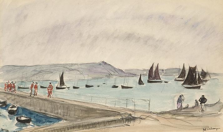 Wikioo.org - The Encyclopedia of Fine Arts - Painting, Artwork by Henri Lebasque - Two Boats at Saint Tropez (also known as Deux Bateaux a Saint Tropez)