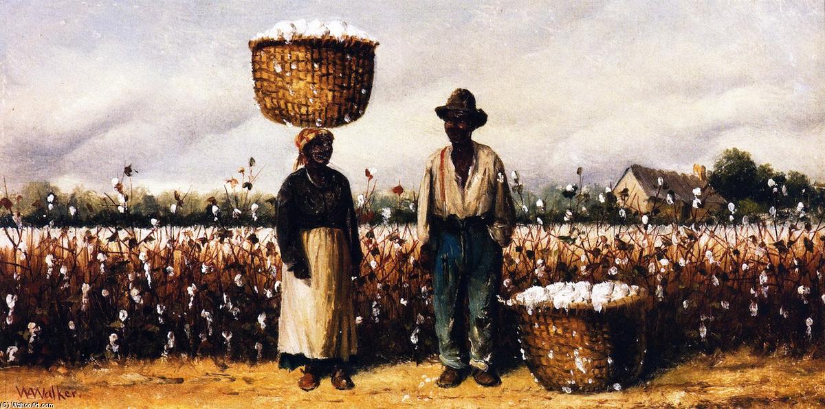 WikiOO.org - Encyclopedia of Fine Arts - Maleri, Artwork William Aiken Walker - Two Cotton Pickers in a Field