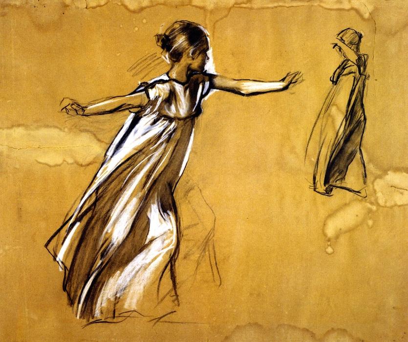 WikiOO.org - Encyclopedia of Fine Arts - Lukisan, Artwork Joaquin Sorolla Y Bastida - Two Girls on the Beach