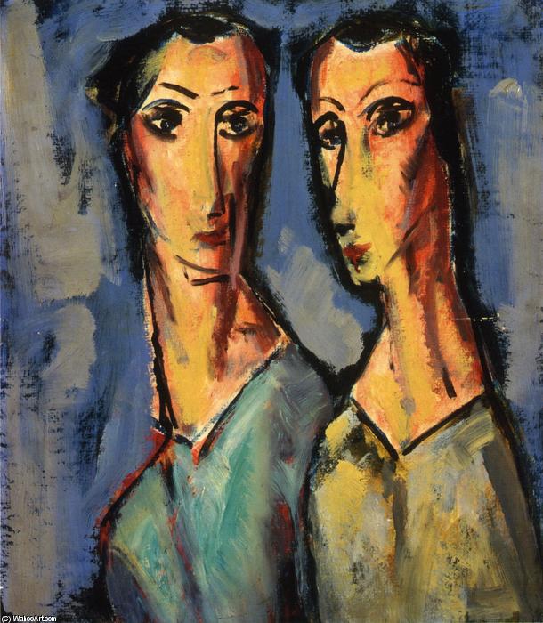 WikiOO.org - Encyclopedia of Fine Arts - Lukisan, Artwork Alfred Henry Maurer - Two Heads