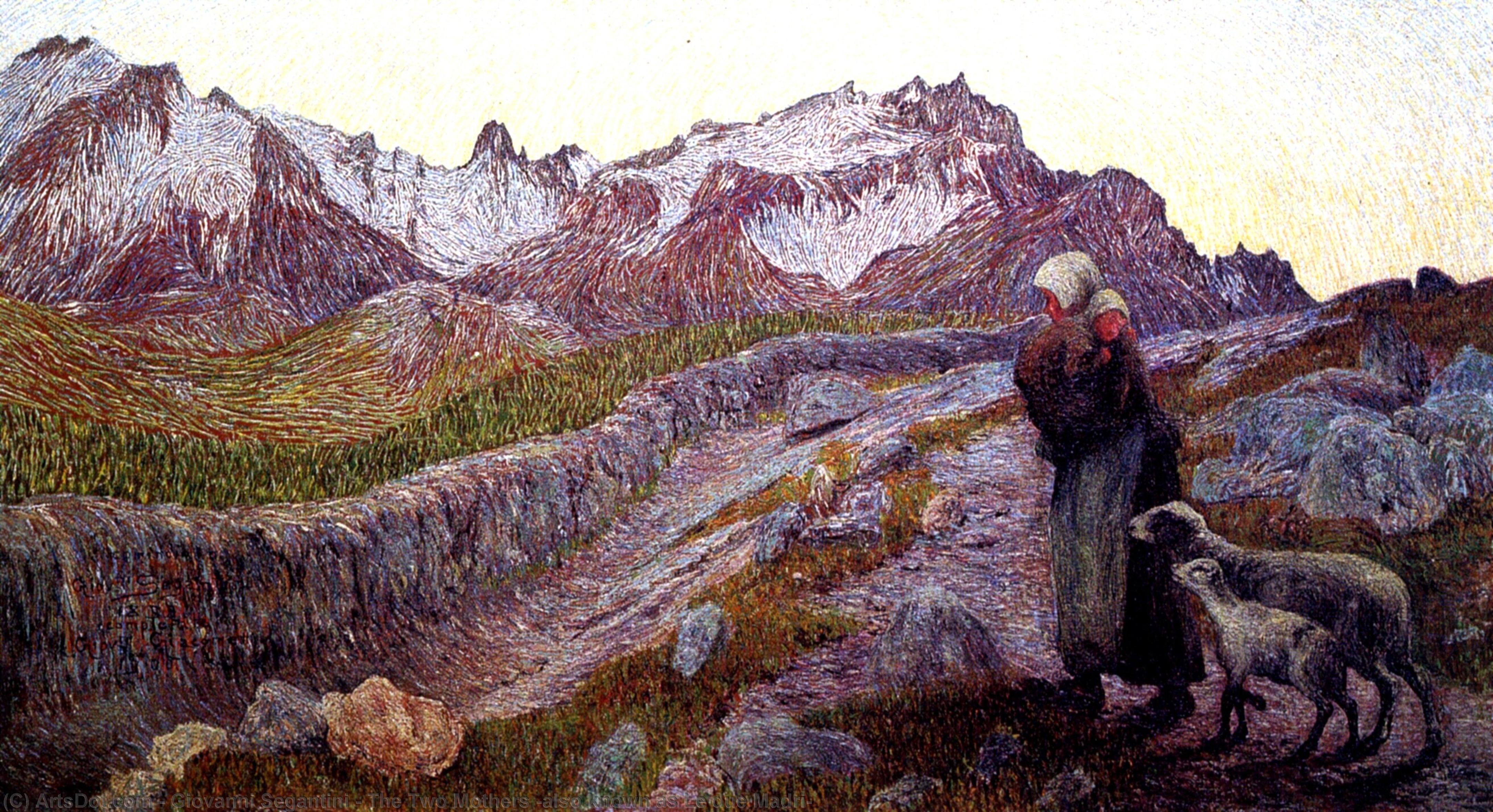 WikiOO.org - 백과 사전 - 회화, 삽화 Giovanni Segantini - The Two Mothers (also known as Le due Madri)
