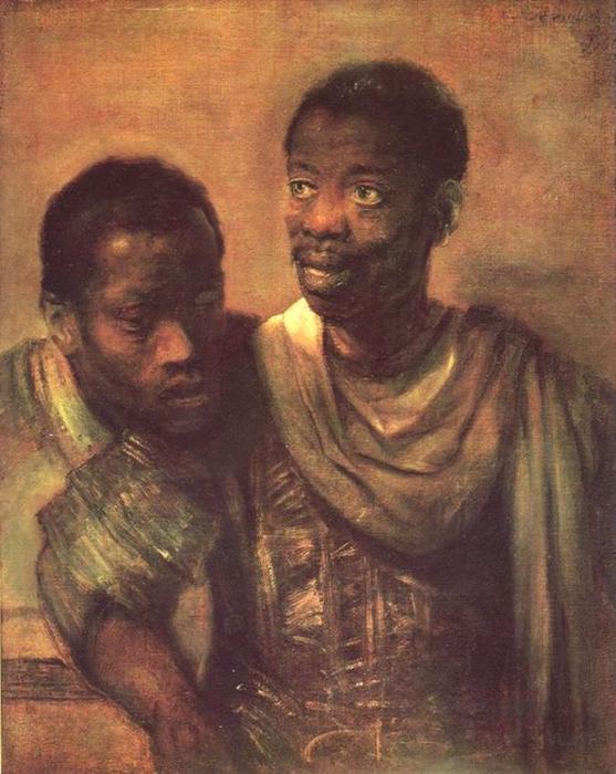 Wikioo.org – La Enciclopedia de las Bellas Artes - Pintura, Obras de arte de Rembrandt Van Rijn - Dos Negros
