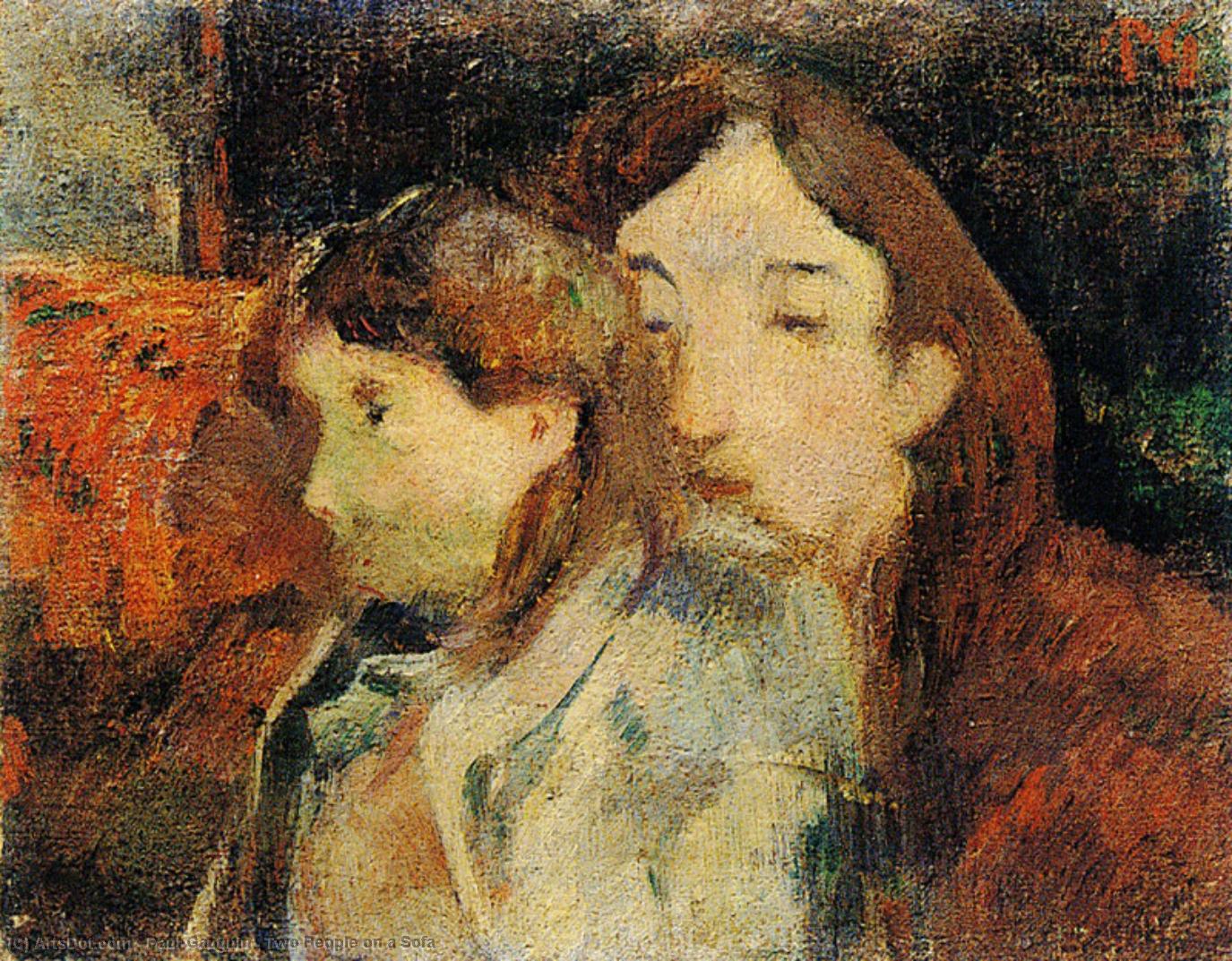 WikiOO.org – 美術百科全書 - 繪畫，作品 Paul Gauguin -  两 人民 对  一个  沙发