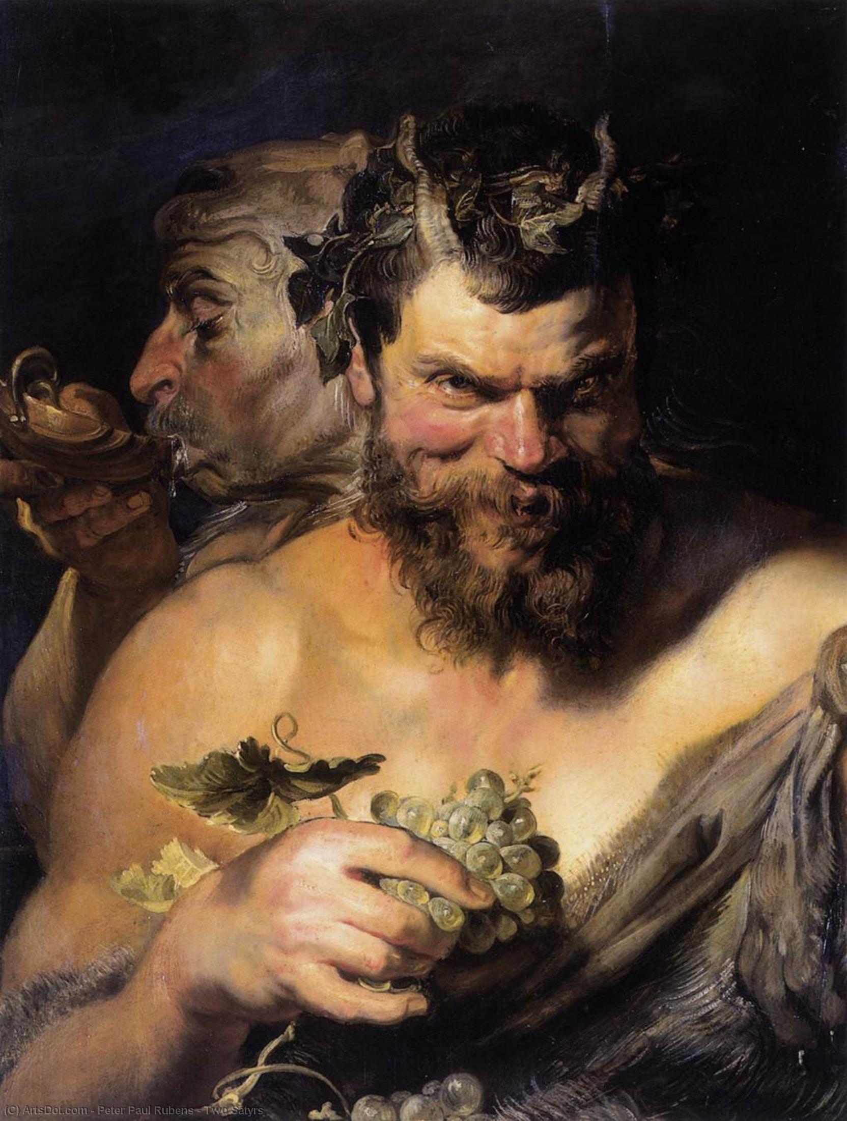 Wikioo.org - The Encyclopedia of Fine Arts - Painting, Artwork by Peter Paul Rubens - Two Satyrs
